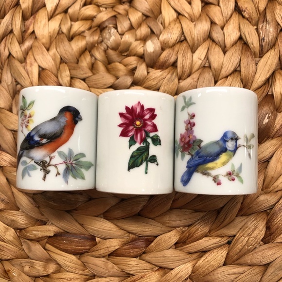 Vintage Funny Design West Germany Candle Holders Birds and Flower - Picture 1 of 3